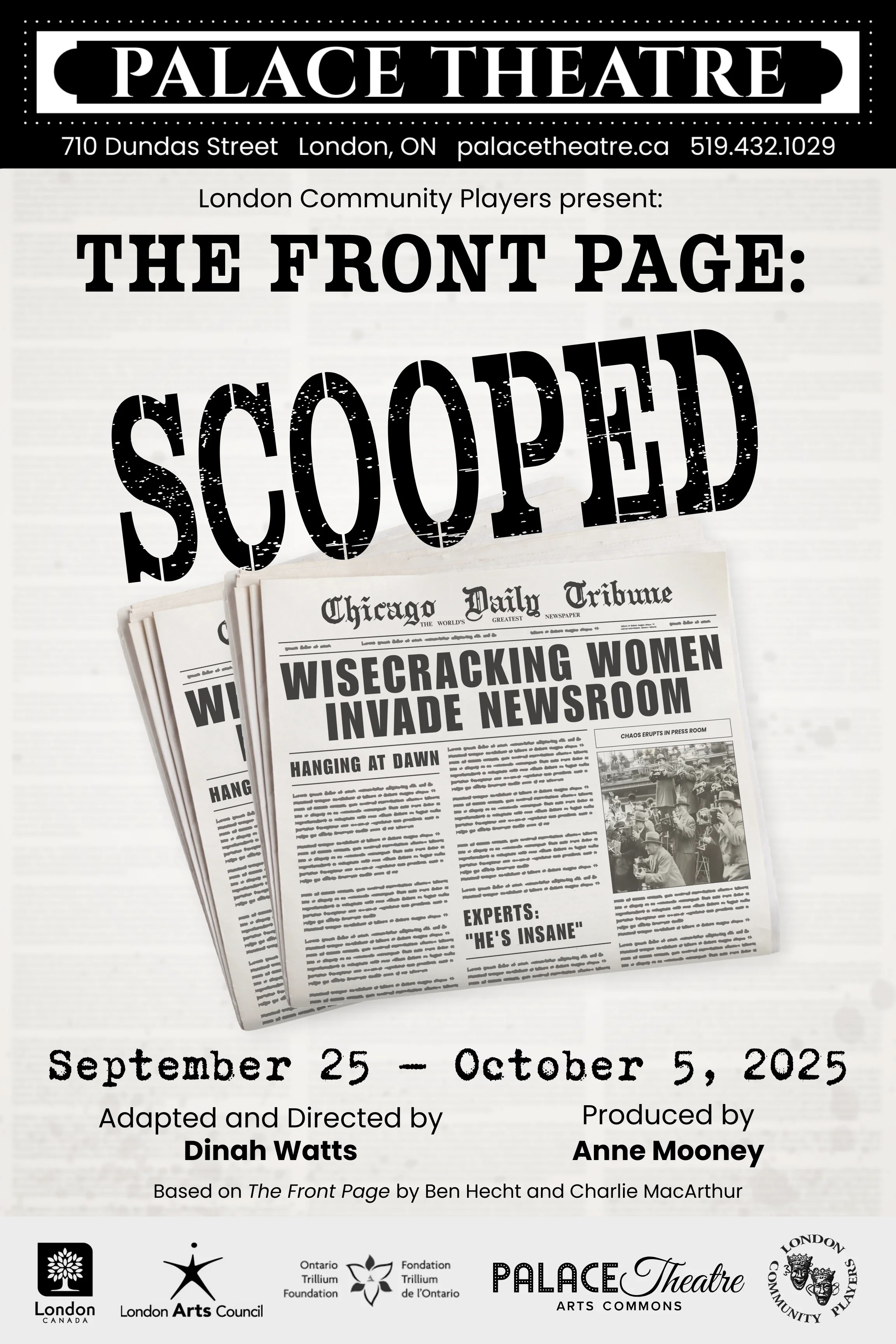 The Front Page: SCOOPED Reviewed by Jo-Anne Bishop – The Beat Magazine 2025